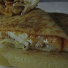 Savory pancake(crepe salé) A picture of Savory pancake(crepe salé).