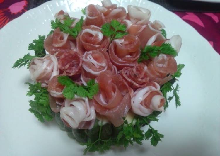 Recipe of Any-night-of-the-week Cured Ham Rose Bouquet