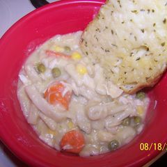A picture of Slow and easy chicken noodle stew.
