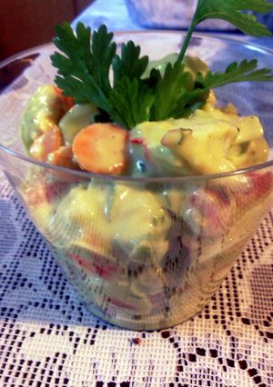 A picture of avocado seafood cup.