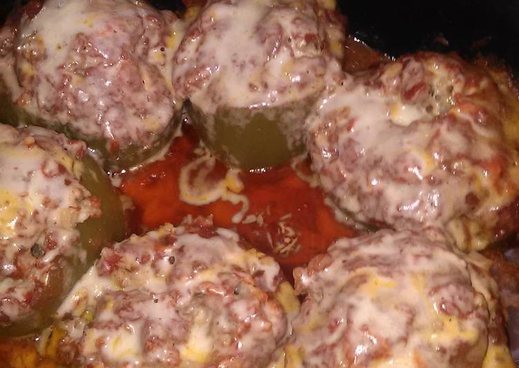 Steps to Prepare Speedy Nikki&#39;s Stuffed Green Peppers &#34;crock pot&#34;