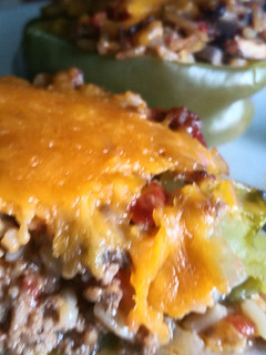 A picture of Stuffed bellpeppers.