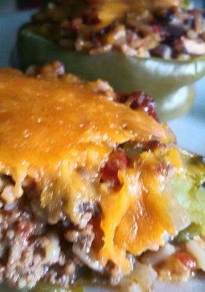 A picture of Stuffed bellpeppers.