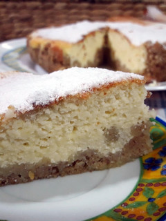 Una foto de Käsekuchen (Tarta alemana de requesón)