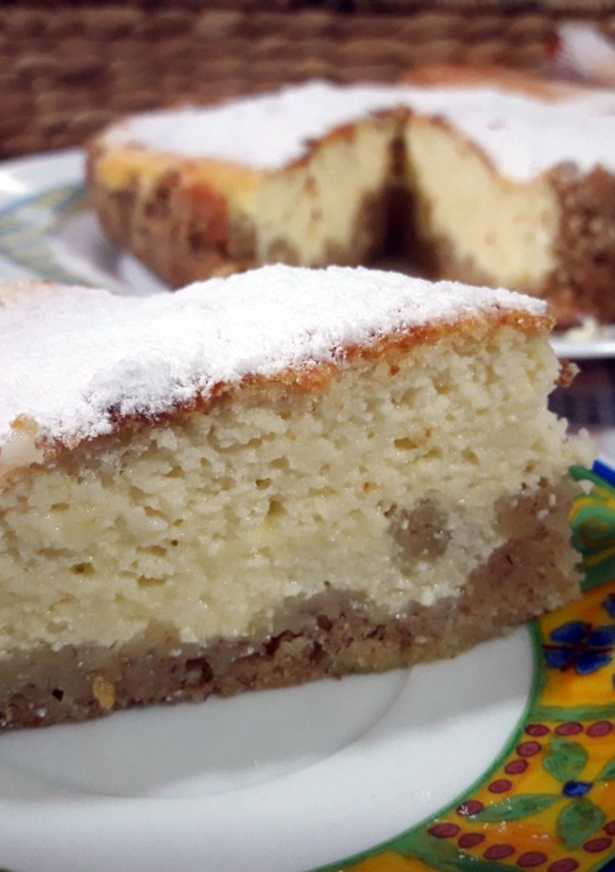 Una foto de Käsekuchen (Tarta alemana de requesón)