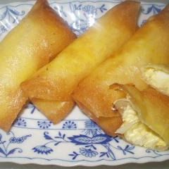 A picture of Egg and Onion Mayo Spring Rolls.