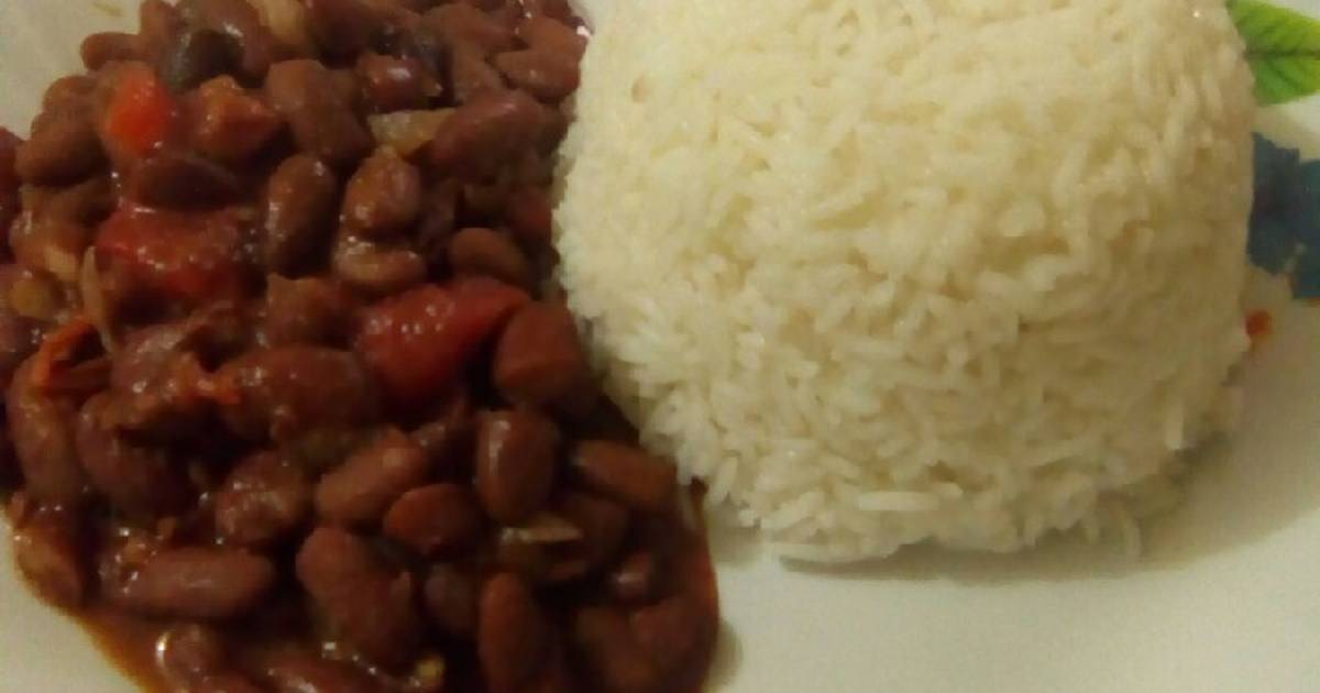 White rice and beans stew Recipe by Lucy Muliro,lucymuliro8gmail Cookpad