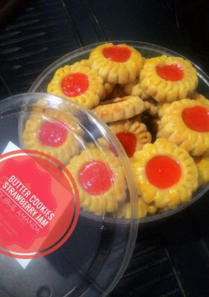 Foto resep Butter Cookies strawberry jam