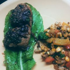 A picture of Soy and honey glazed basa with stir fried veggies.