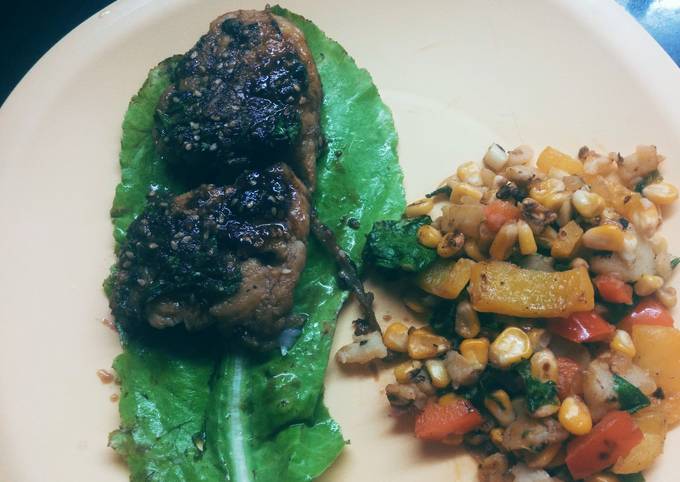 Soy and honey glazed basa with stir fried veggies