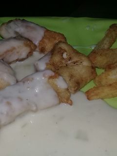 Foto resep Fish & chips with mushroom sauce