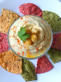 A picture of Homemade Sprouted Hummus recipe with Tahini.