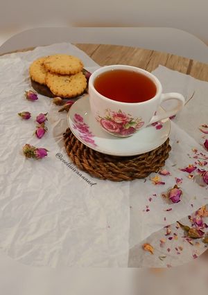 عکسی از دستور چای با عطر گل محمدی☕️