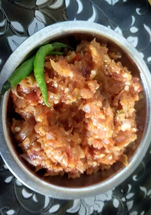 A picture of Baingan ka bharta.