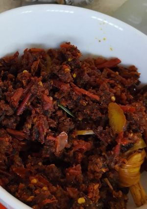 Foto resep Sambal Cabe Merah Asam Pedas Gurih (Sambal Inti Merah)