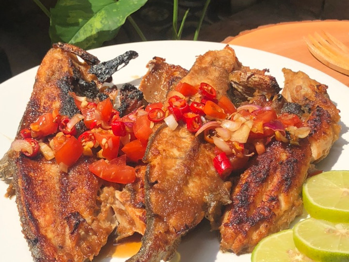 Resep IKAN PECAK KULIT BAKAR bumbu meresap sampai ke daging, Enak Banget