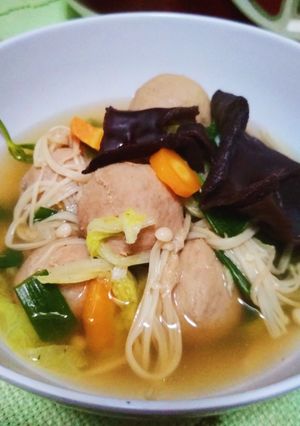 Foto resep Sup Bakso Enoki