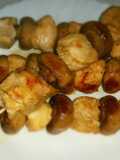 Pinchos de pechuga en marinada