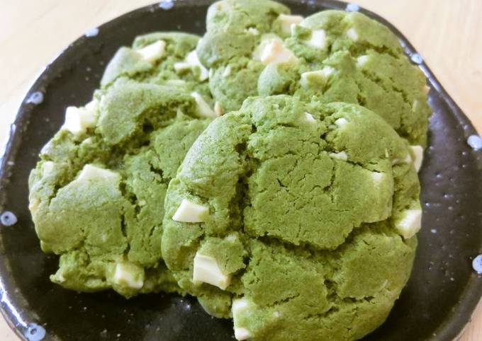 Recipe of Homemade Soft Matcha Cookies With White Chocolate Using Pancake Mix