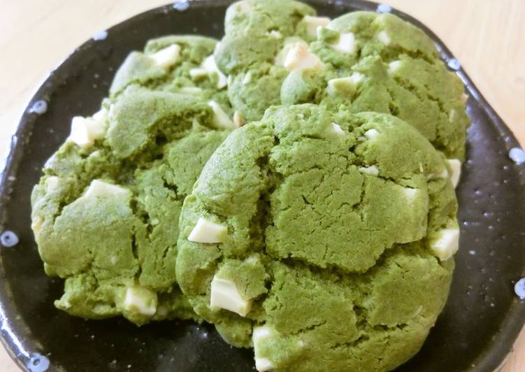 Easiest Way to Make Quick Soft Matcha Cookies With White Chocolate Using Pancake Mix