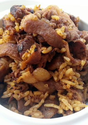 A picture of Black Pepper Bacon Fried Rice.