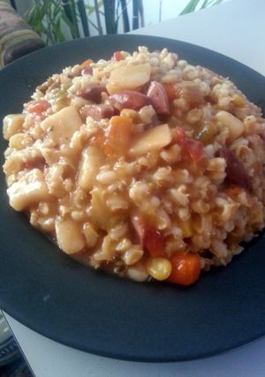 A picture of Barley Stew w/Smoked Chicken Sausage.