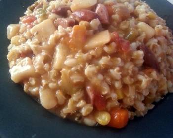 Easy Recipe Barley Stew wSmoked Chicken Sausage Delicious Steady