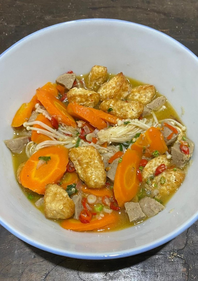 Foto resep Tumisan tahu telor,wortel,jamur enoki dan bakso