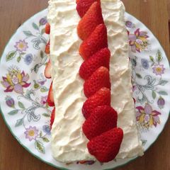 A picture of Egg and Dairy Free! Strawberry Sponge Cake.