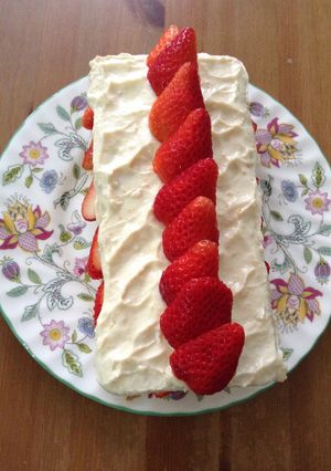 A picture of Egg and Dairy Free! Strawberry Sponge Cake.