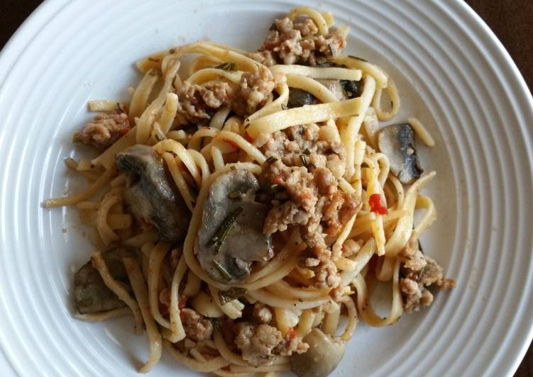 Recipe of Any-night-of-the-week Fettuccine with Sausage and Mushrooms