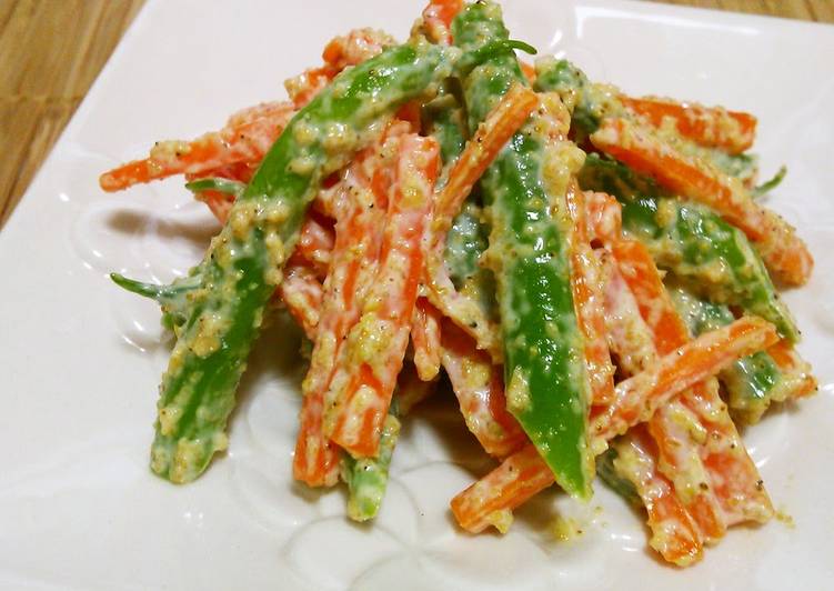 Recipe of Quick Sesame Mayonnaise Salad with Green Beans and Carrots
