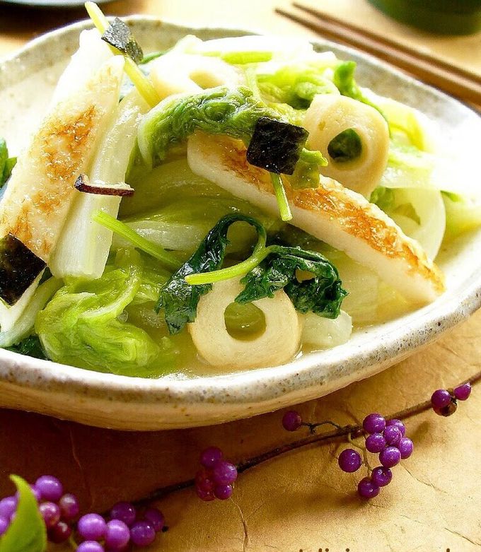 kamaboko様 Napa Cabbage And Kamaboko In A Fragrant An Sauce Recipe By Cookpad