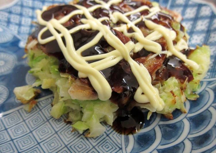 Steps to Cook Super Quick Okonomiyaki with Lots of Cabbage