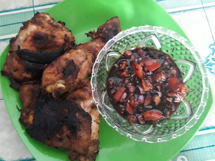 Resep Ayam panggang teplon + sambal kecap kacang Rumahan