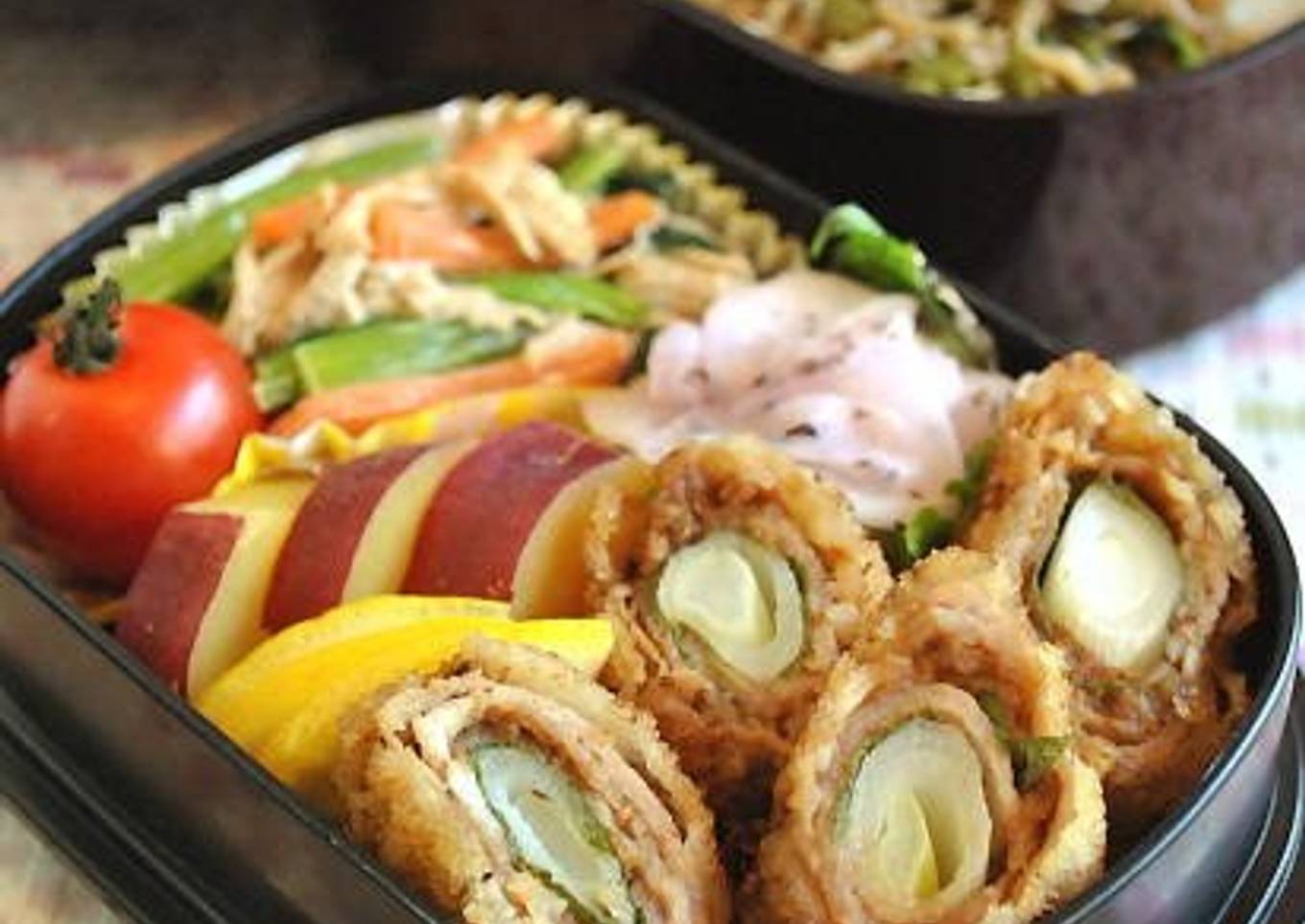 Edo-Tokyo Style Sweet Miso and Leek Pork Cutlet Bento