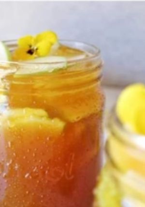 A picture of Rooibos and green apple iced tea.