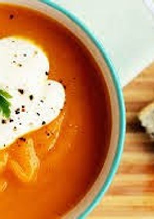 A picture of Ben's Roast Pumpkin Soup.