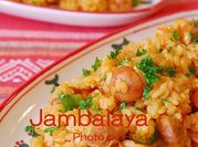A picture of chicken and chorizo jambalaya