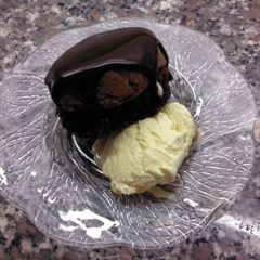 A picture of Triple Chocolate Mousse, Brownies, Ganache.