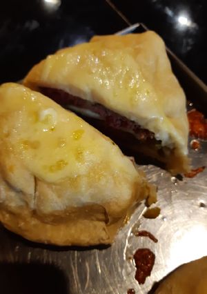 Una foto de Burguer rellena!