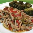Pollo marinado con soja y verduras