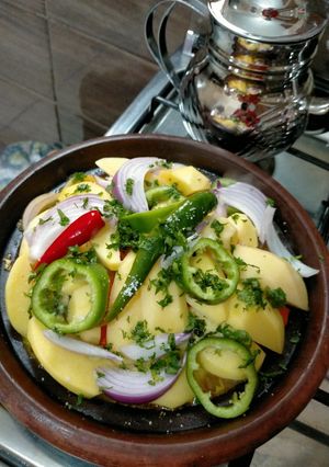 صورة لوصفة طاجين بالدجاج والخضر