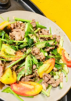 Hình của món Thịt bò xào chua ngọt.