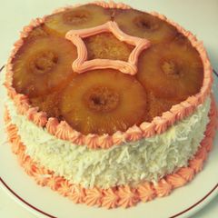 A picture of Double layer upside down pineapple cake..