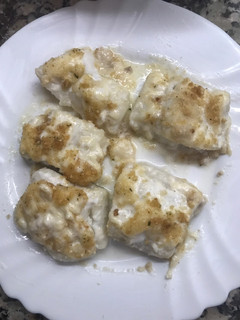 Una foto de Bacalao con mahonesa, pan rallado y sin gluten