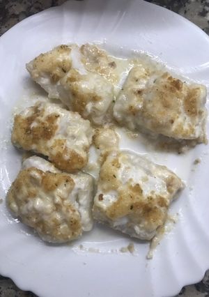 Una foto de Bacalao con mahonesa, pan rallado y sin gluten