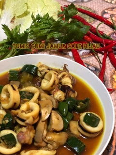Foto resep Tumis Cumi Jamur Cabe Hijau