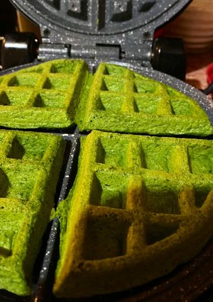 Una foto de Waffle de espinaca