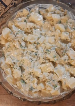 عکسی از دستور سالاد کارتوفل (سیب زمینی) شام ساده